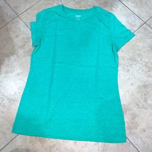 Mossimo Supply: Blue/Green Short Sleeve Top, Size L